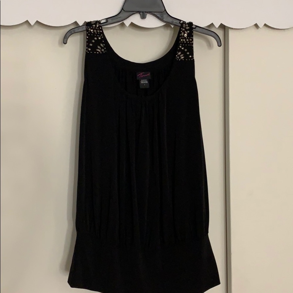 Torrid Black sleeveless top with beading detail